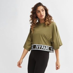 IVY PARK Olive Green Logo Tape Crop Top︱Size S